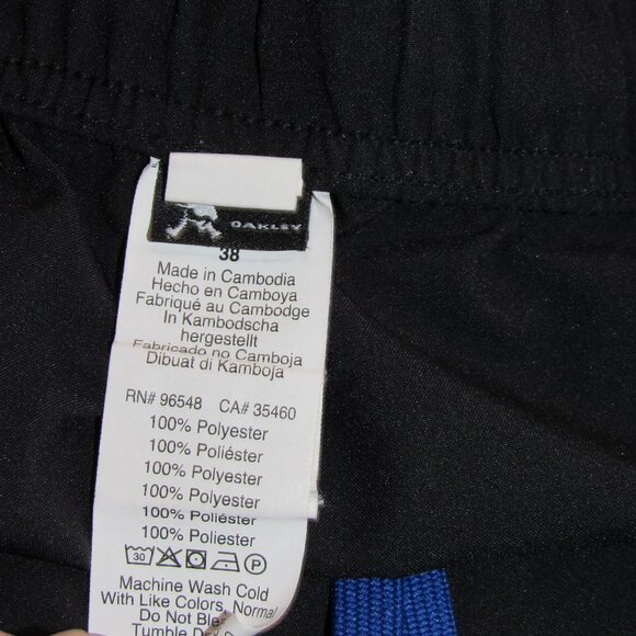 Oakley Spellout Pull On Swim Trunks Unlined Board Shorts Men's sz 38 Surf Beach - Picture 3 of 3